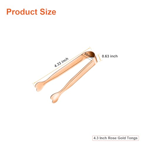 Mini Serving Tongs, Anytrp 18-Packs Stainless Steel Sugar Tongs, 4.3inch Ice Tongs Kitchen Tong Appetizers Tong for Coffee Bar, Tea Party, Desserts Party, Sugar and Ice Bucket - color: Rose Gold, size: 4.3inch