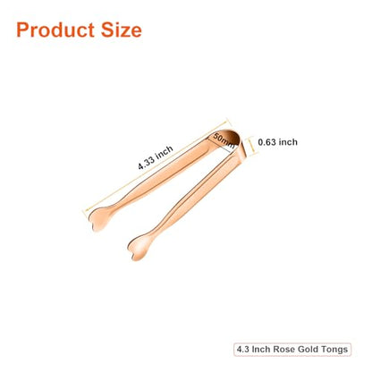 Mini Serving Tongs, Anytrp 18-Packs Stainless Steel Sugar Tongs, 4.3inch Ice Tongs Kitchen Tong Appetizers Tong for Coffee Bar, Tea Party, Desserts Party, Sugar and Ice Bucket - color: Rose Gold, size: 4.3inch