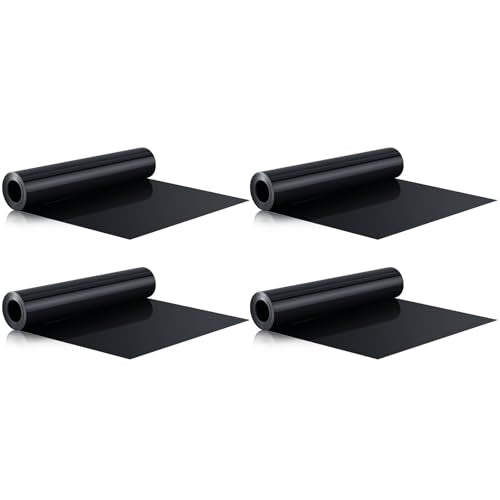 Pangda 4 Pcs 16 ft x 19.69 Inches Black Under Deck Drainage System Bulk HDPE Waterproofing Membrane Trough Black Rain Deck Drainage System Trough Unders Systems Outdoor for Underdeck Ceiling