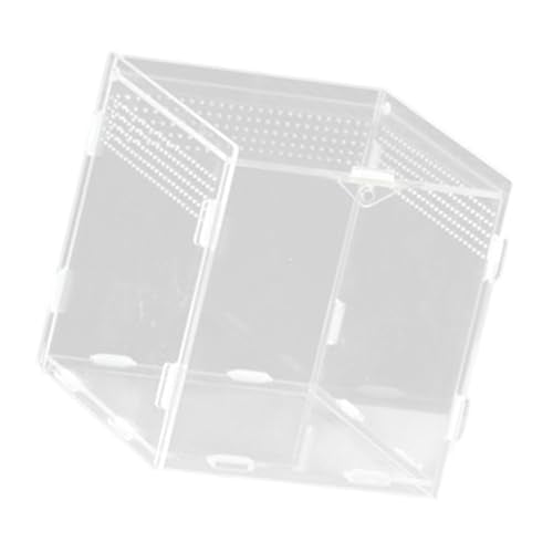 Pet Terrarium Acrylic Reptiles Cage House with Airflows Holes Front Opening Enclosure for Watching Simple Pet Observation Habitat Box - size: 10X10X10 vertical
