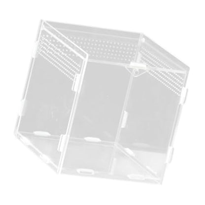 Pet Terrarium Acrylic Reptiles Cage House with Airflows Holes Front Opening Enclosure for Watching Simple Pet Observation Habitat Box - size: 10X10X10 vertical