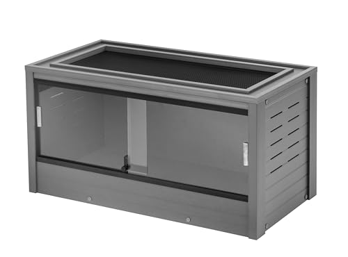 New Age Pet ECOFLEX Medium Reptile Enclosure with Matching Cabinet Stand Set in Grey - color: Grey, size: Medium