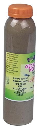 Nature Zone Crested Gecko Food - Banana Nectar Puree, 12 oz, for Crested Geckos, Gargoyle Geckos, Day Geckos & Other Fruit Eating Geckos