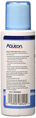 Aqueon Betta Bowl Plus Water Conditioner & Dechlorinator (2 Pack) - size: 4 fl. oz. /2 Pack