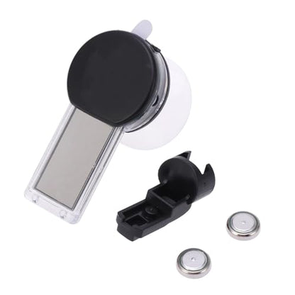 POPETPOP Suction Cup Thermometer Hygrometer for Indoor Reptile Box with Digital Temperature and Humidity Portable Wall Mountable Humidity Gauge for Home Bedroom Office Use Black