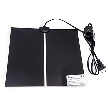 Reptile Heating Pad Under Tank Heater 7W/14W Waterproof Heat Mat | with Temperature Adjustment for Snake Gecko Leopard Gecko Turtle Tortoise Bearded Dragon Lizard Frog Terrarium Vivarium (14W) - size: 14W