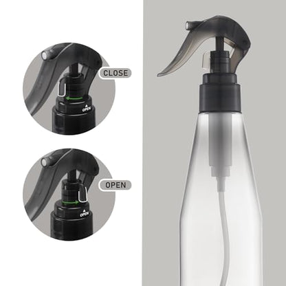 Continuous Spray Bottle for Hair 10oz, Ultra Fine Water Spray Bottles for Cleaning, Plant, Pets (Plastic, 300ml) - color: black