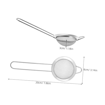 Toyvian Stainless Steel Reptile Sand Sifter Shovel Litter Cleaner 2Pcs | Ergonomic Grip Handle, Silver Finish, for Terrariums and Hermit Crab Bedding, Fits Bearded Dragon Substrates