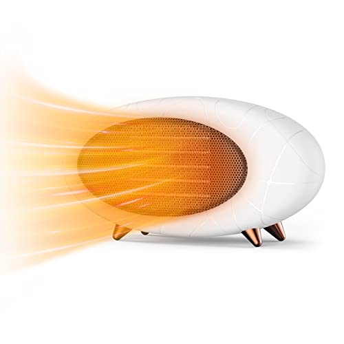 Space Heater,Energy Efficient Desk heater for Indoor Use,PTC Fast Heating Ceramic Heater for Bedroom Home Office Indoor Use(White) - color: White