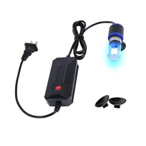 UVC Aquarium Sterilizer Light – Mini 3W for Fish Tank & Pond Filter, Water Clarifier & Algae Cleaner, Quartz Tube Waterproof - color: Switch, size: Switch 3w