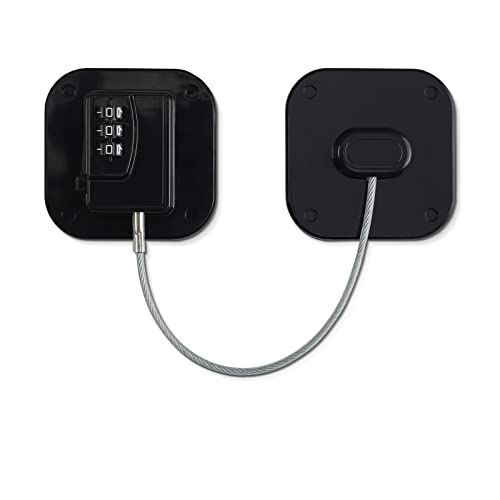 2 Packs Refrigerator Lock Combination Coded Fridge Lock Freezer Child Safety Lock Door Lock with Strong Adhesive No Keys Needed Black - color: Black, size: 2PCS