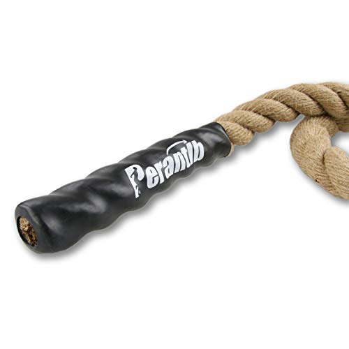 Perantlb Outdoor Climbing Rope for Fitness and Strength Training, Workout Gym Climbing Rope, 1.5'' in Diameter, Length Available: 8,10, 15, 20, 25, 30,40, 50 Feet… - size: 10 ft, style: With Hook