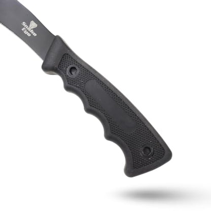 Snake Eye Tactical Heavy Duty 3PC Hunting & Camping Set – Full Tang Camping Axe, 9.5" Fixed Blade Gut Hook Knife, Sharpening Rod, and Heavy Duty Nylon Combo Sheath Included (Black) - color: Black
