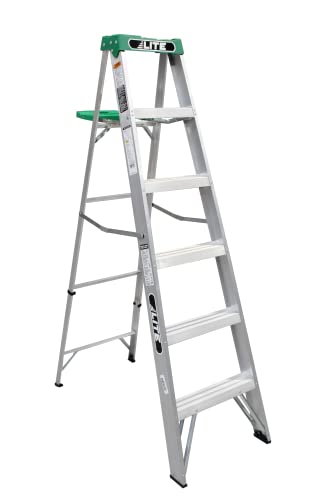 LITE 6-Foot Aluminium Step Ladder with Tool Tray, 225-Pound Load Capacity, Type II, LP-2211-06