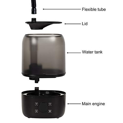 REPTI ZOO 4L Reptile Fogger Mister Tank, Terrariums Digital Tank Timing Humidifier Smart Touch Screen Adjustable Fogger for Reptiles Amphibians Herps