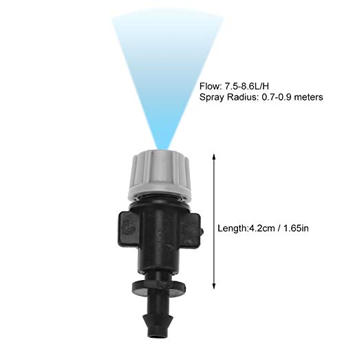 50pcs/Set Misting Nozzles Plastic Sprinkler Atomizer Nozzles for Patio Garden Agricultural Greenhouse Drip Irrigation Outdoor Cooling System