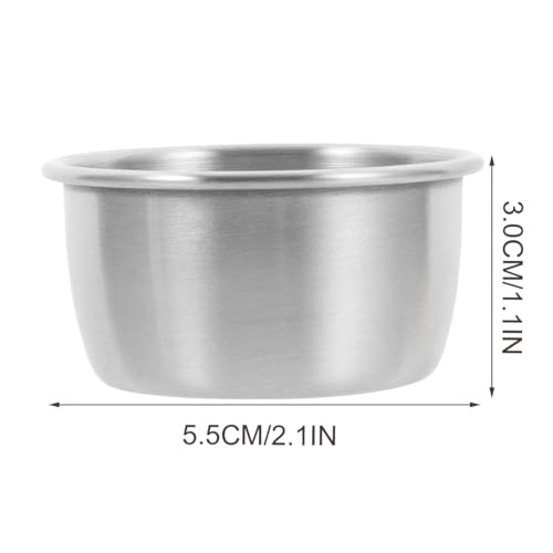 GANAZONO 6-Pack Stainless Steel Reptile Water Dish 2.16In Metal Feeding Cups for Lizards Turtles Geckos Reptile Tank Accessories Water and Food Bowl for Terrarium
