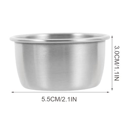 Angoily 6 Pack Metal Reptile Water Dish 2.16In Feeding Cup for Tortoise Lizard Snake Geckos Terrarium Accessories for Water and Food Storage