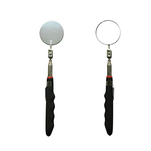 Inspection Mirror telescoping Flexible 360 with Light Swivel for Extra Viewing，Round Mechanic Mirror on a Stick，Magnetic Picker with LED Light Tool Set