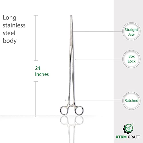 Pean Hemostat Straight and Curved Multipurpose Locking Tweezer Clamps Serrated, Stainless Steel - Hemostats for Nurses, Fishing Forceps, Crafts and Hobby - style: Straight