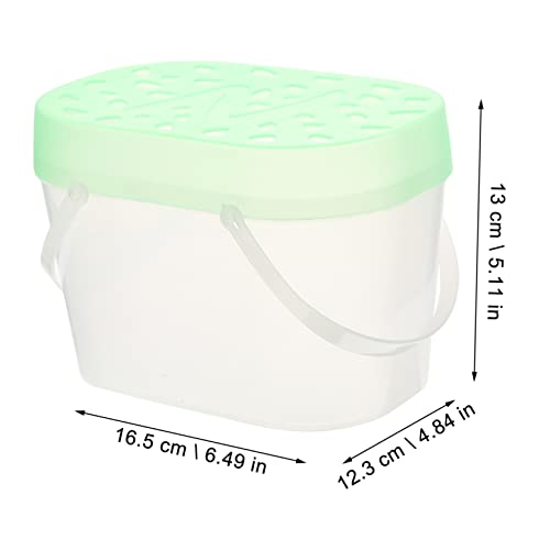 YARNOW 2pcs Portable Hamster Boxes and Turtle Containers with Thickened Lid Reptile Cages for Travel Comfortable Ventilation Design - color: Green
