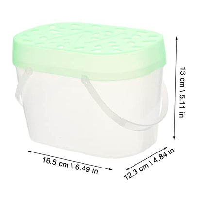 YARNOW 2pcs Portable Hamster Boxes and Turtle Containers with Thickened Lid Reptile Cages for Travel Comfortable Ventilation Design - color: Green