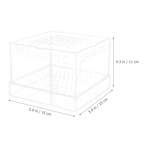 UKCOCO Acrylic Insect Feeding Box with Lid for Breeding Reptiles, Mealworm Habitat Container Suitable for Tarantula and Snake Enclosures