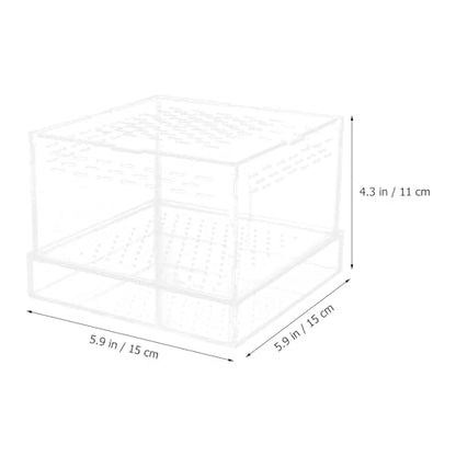 UKCOCO Acrylic Insect Feeding Box with Lid for Breeding Reptiles, Mealworm Habitat Container Suitable for Tarantula and Snake Enclosures