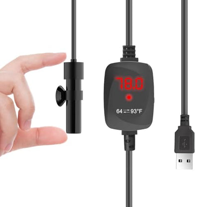 Mini Aquarium Heater 5V/2A USB 10W Super Small Fish Tank Heater with Digital Display Thermostat, Alumina Ceramic Betta Tank Heater Turtle Heater for Tanks up to 1 Gallon - size: For Aquariums ≤ 1 Gal