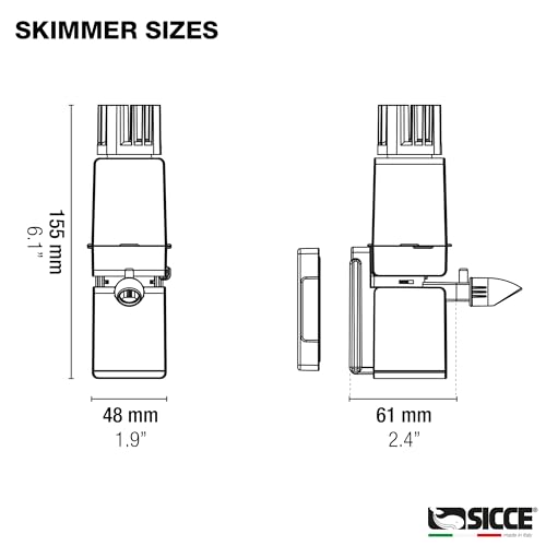 Sicce Shark MINI Aquarium Surface Skimmer 350 up to 40 Gallon Aquariums | 90 GPH Flow Rate Efficient Debris Oil Film Removal Freshwater & Saltwater