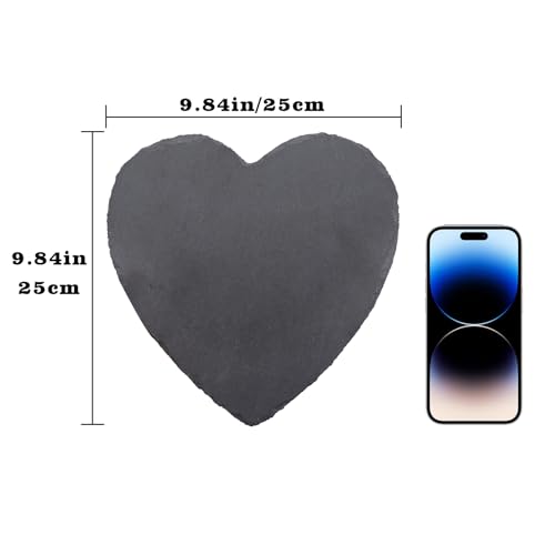 Turtle Tank Accessories, Heart-Shaped Slate Tile for Reptiles, Natural Rock Platform for Feeding & Basking, Aquarium Decor for Bearded Dragon, Tortoise, Gecko, Snake, Chameleon - size: 25CM