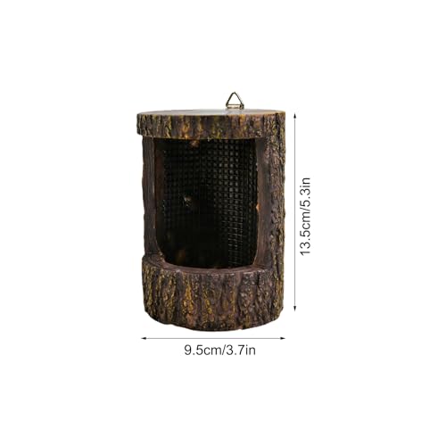 Reptile Feeders Drop-Resistant Food Bowl | Simulated Tree Stump Design Reptile Supplies with Hooks for Small Pets Lizards Geckos Frogs Terrarium