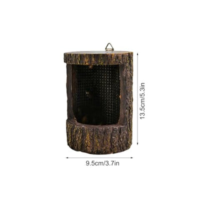 Reptile Feeders Drop-Resistant Food Bowl | Simulated Tree Stump Design Reptile Supplies with Hooks for Small Pets Lizards Geckos Frogs Terrarium