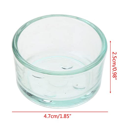 XISAOK Reptiles Food Bowl Anti-Escape Worm Dish Reptiles Glass Feeding Dish Reptiles Drinker Cup for Lizards