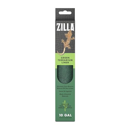 Zilla Reptile Terrarium Bedding Substrate Floor Liner, Green, 10G, 9.75" x 19.75" - size: 9.75" x 19.75"