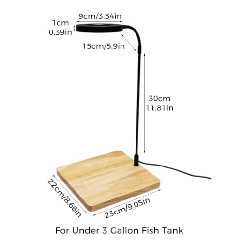 LED Aquarium Light 360 Degree Full Spectrum LED Light with Bamboo Board 10W Nano Fish Tank Light USB Powered Flat Nano Aquarium Light Bett a Fish Tank Light for Plant Growth - size: 10w m / 8.66x9.25inch