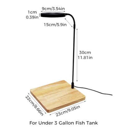 LED Aquarium Light 360 Degree Full Spectrum LED Light with Bamboo Board 10W Nano Fish Tank Light USB Powered Flat Nano Aquarium Light Bett a Fish Tank Light for Plant Growth - size: 10w m / 8.66x9.25inch