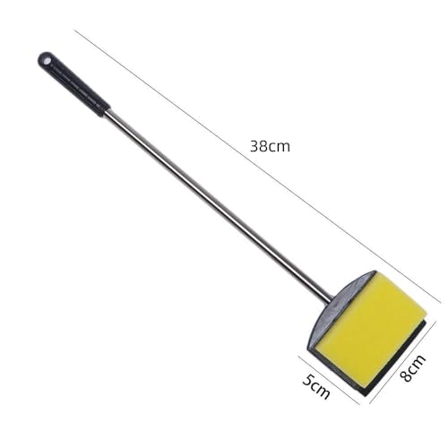 Kopida 15 Inch Aquarium Fish Tank Algae Scraper Double Sided Sponge Brush and Cleaner, 2 Pack High Density Cleaner with Long Handle Fish Tank Scrubber for Glass Aquariums and Home Kitchen