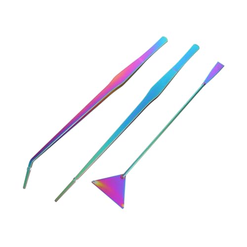Abaodam 3Pcs Aquarium Cleaning Tools Set Rustproof Stainless Steel Tweezers Spatula Kit for Fish Tank Plant Maintenance Safe for Aquascaping Water Plants