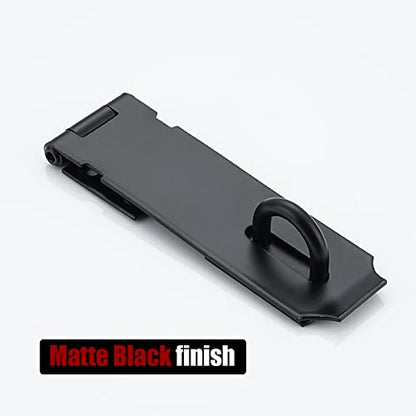 JQK Door Hasp Latch Lock, 5 Inch 304 Stainless Steel Safety Packlock Clasp Thickness 1.9 mm, Matte Black, DL130-PB - size: 5Inch-Black