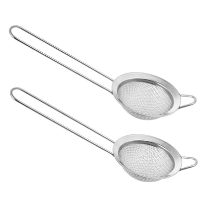 Yardwe 2PCS Stainless Steel Reptile Sand Shovel Fine Mesh Sieve Lizard Tortoise Litter Cleaner for Sand Substrate and Terrarium Use