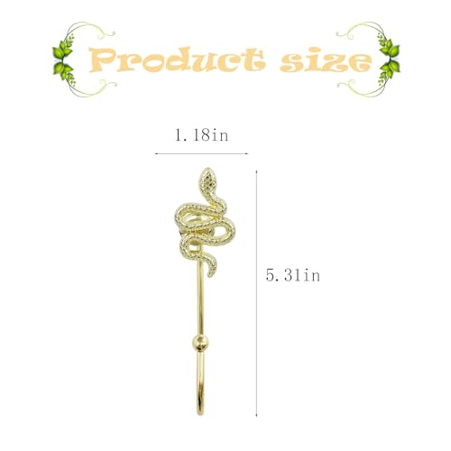 4 Pack Snake Hanger,Metal Animal Hook for Hanging Towels Clothes Keys Hats Purse Backpacks (Gold) - color: Gold