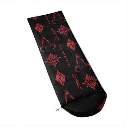 Erosebridal Sugar Skull Sleeping Bag for Kids Southwestern Aztec Western Camping Blanket for Hiking Travel Hunting Sleep Bag - color: Black Red 13
