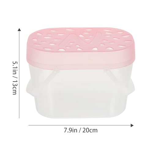 2pcs Small Pet Carriers Portable Hamster Cages Reptile Containers Medium Pink Handheld Outdoor Travel Turtle Boxes