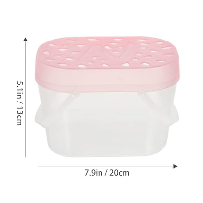 2pcs Small Pet Carriers Portable Hamster Cages Reptile Containers Medium Pink Handheld Outdoor Travel Turtle Boxes
