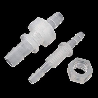 1/4" Hose ID barb Thru-Bulk Bulkhead Fittings Union Adapter Plastic Fittings with Stainless Steel Washers for Aquarium Water/Fuel/Air (Pack of 6) - size: 1/4 Inch, style: 6