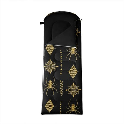 Erosebridal Sugar Skull Kids Sleeping Bag Southwestern Aztec Western Camping Blanket for Hiking Travel Hunting Sleep Bag - color: Black Yellow Gold 20