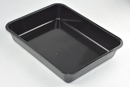 OMEM Reptile Drinking Tray - Large Water Dish Plastics Plate for Turtles, Small Reptiles, Ball Pythons, Lizards, and Snake Cages Bowl (L=35.4 x 5.3 x 26.3cm, Black) - color: black, size: L=35.4*5.3*26.3