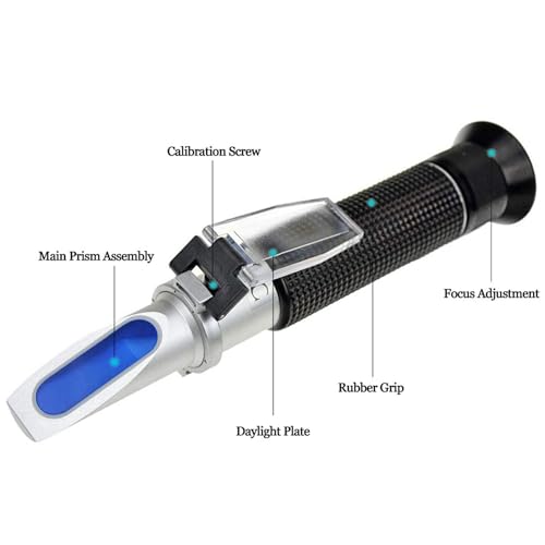 Agriculture Solutions Salinity Refractometer for Seawater and Marine Fishkeeping Aquarium 0-100 PPT with Automatic Temperature Compensation