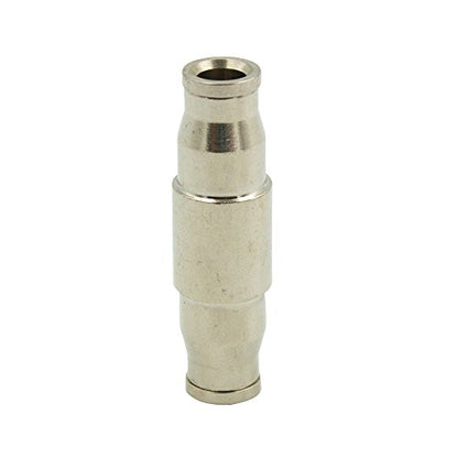 25pcs Nickel Plated Brass Push to Connect Fitting For High Pressure Misting System, Misting Coupling Slip Lock (One Hole), 1/4" Tube OD, Straight Union
